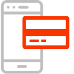 Mobile online payment icon for direct payments to transportation providers